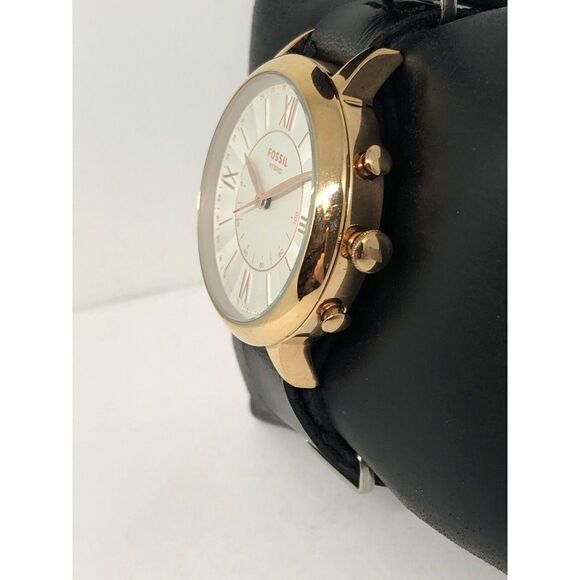 Fossil FTW5018 Womens Black Leather Analog Dial Genuine Hybrid Smart Watch CM284 - Picture 2 of 9